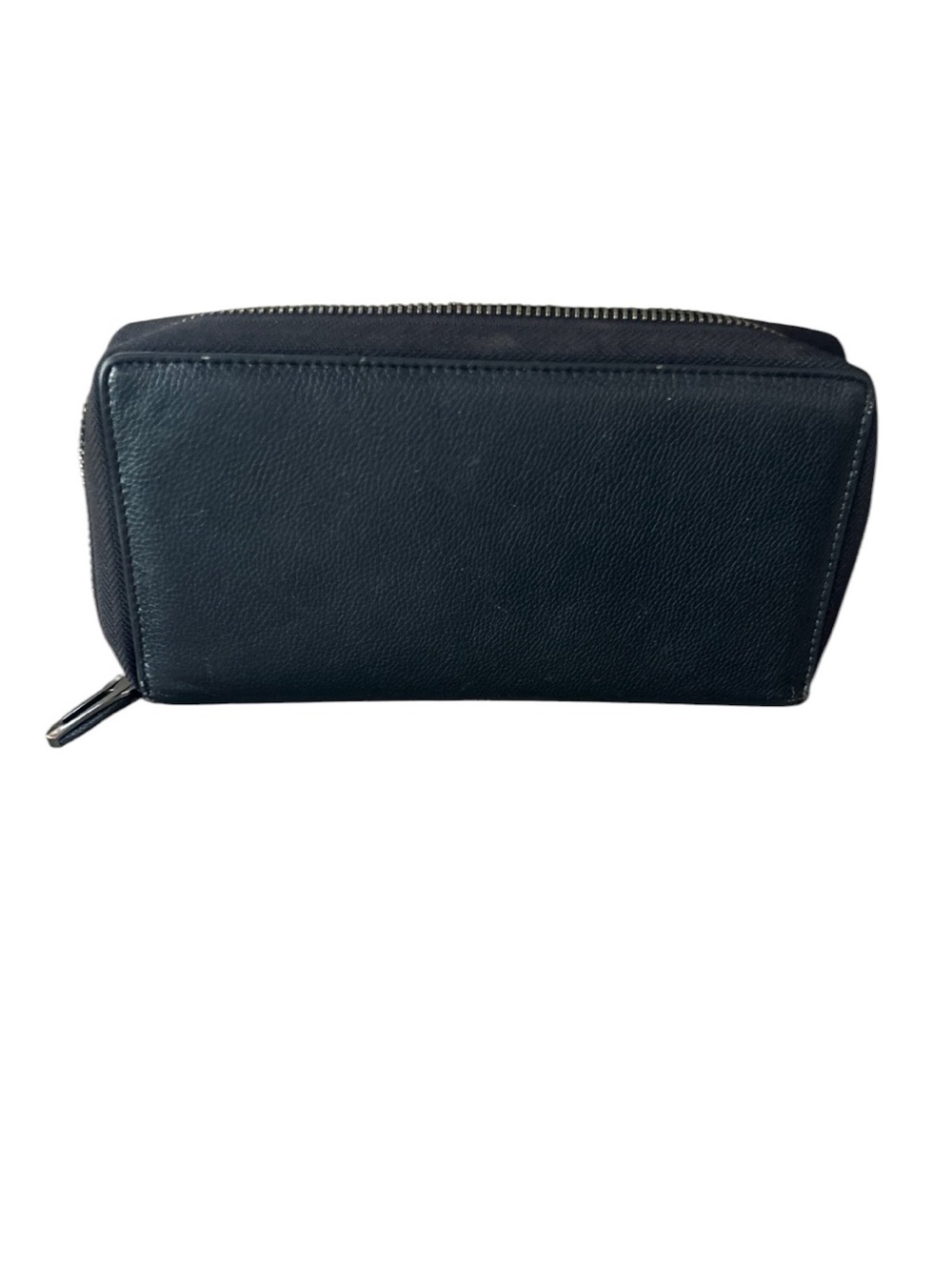 Bveyzi zip around black leather wallet wristlet RFID security travel
